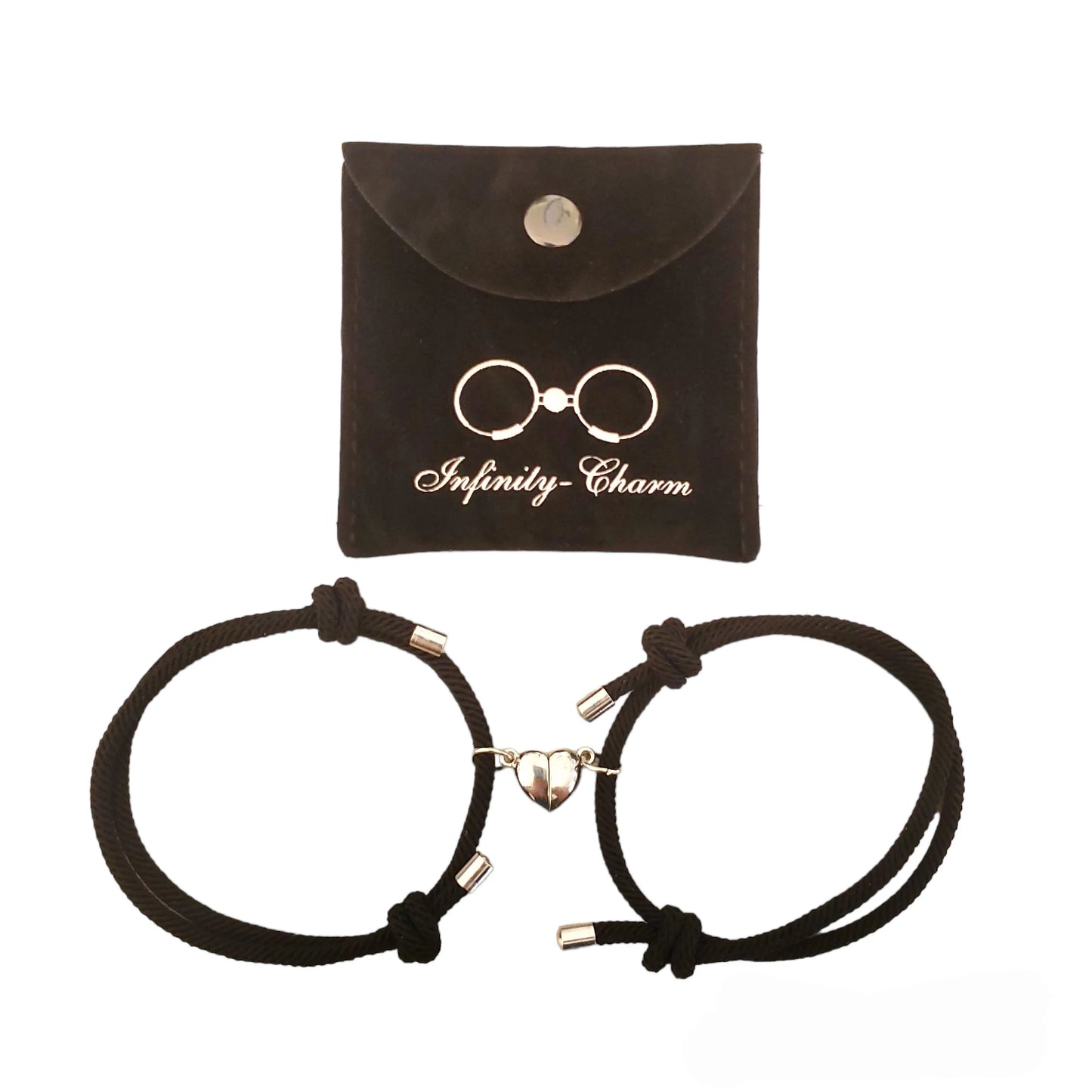 Magnetic Heart Bracelets BLACK-BLACK – Symbolize Your Unbreakable Bond