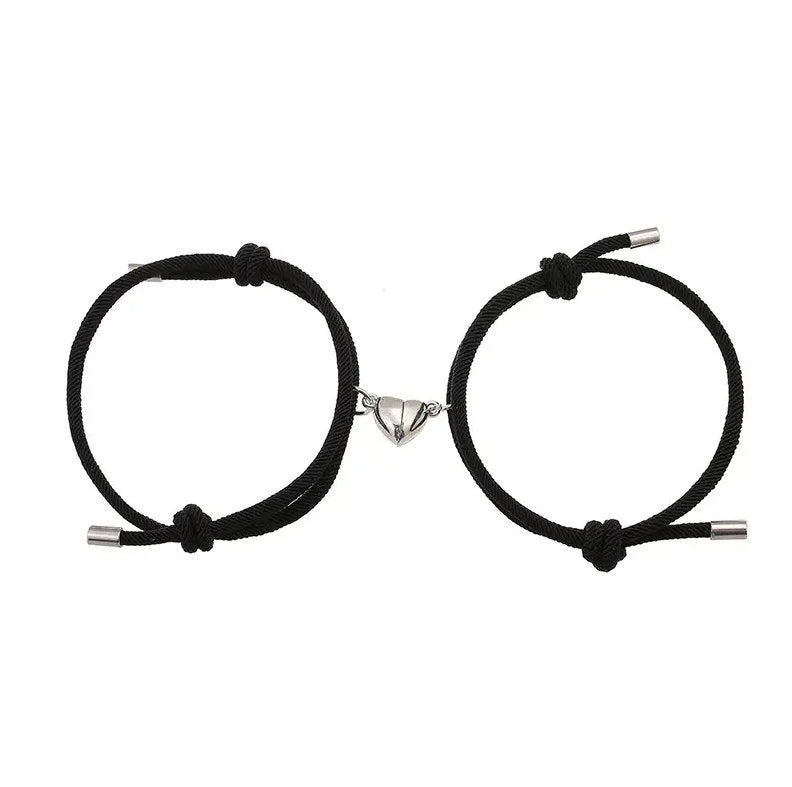 Magnetic Heart Bracelets BLACK-BLACK – Symbolize Your Unbreakable Bond