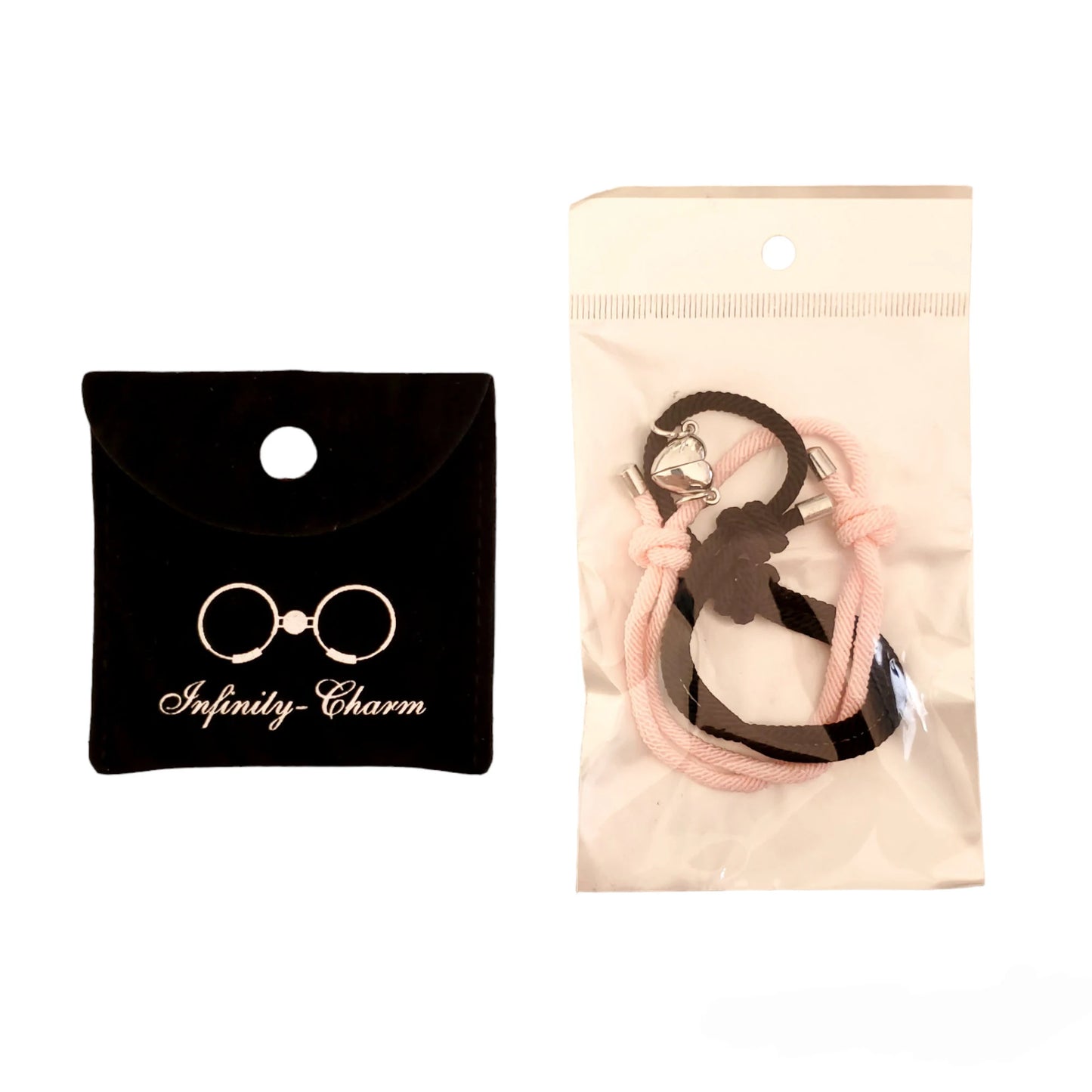 Magnetic Heart Bracelets PINK-BLACK – A Stylish Symbol of Unity