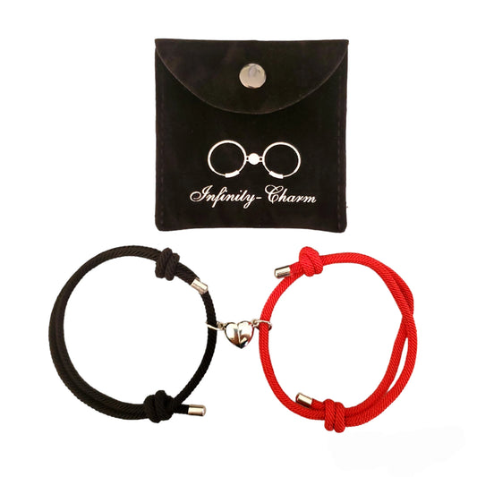 Magnetic Heart Bracelets RED-BLACK