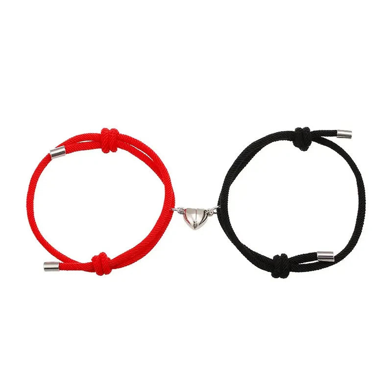 Magnetic Heart Bracelets RED-BLACK