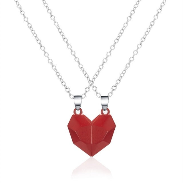 Magnetic Couples Heart Necklaces