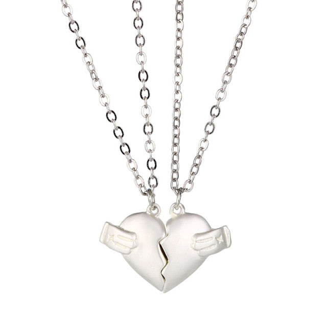 Magnetic Couples Heart Necklaces