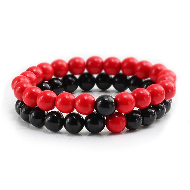 Natural Lava Stone Couples Bracelet