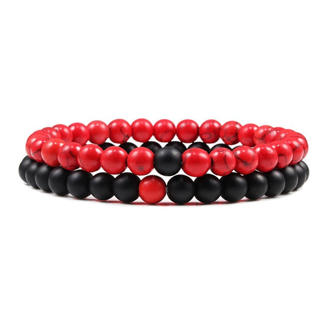 Natural Lava Stone Couples Bracelet